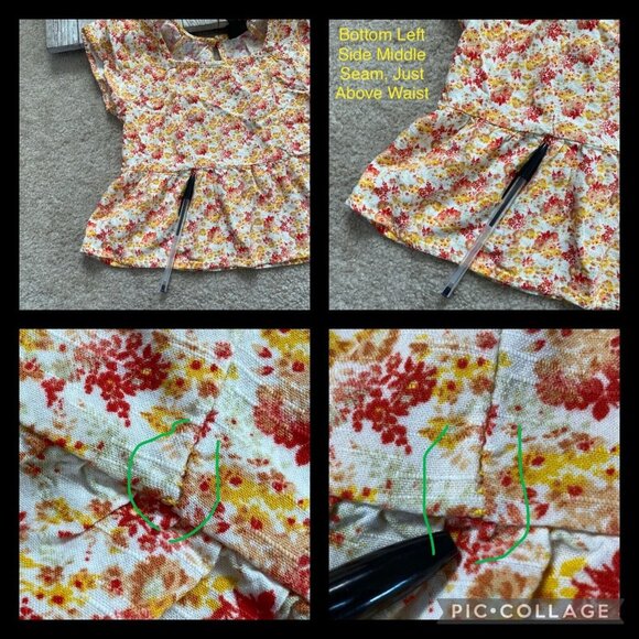 Art Class Floral Woven Peplum Top Girls Size S (6/6X) Cute Pretty Boho School - Picture 5 of 12